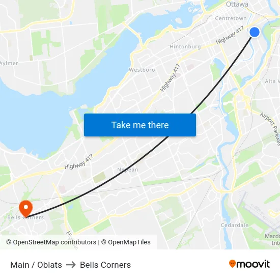 Main / Oblats to Bells Corners map