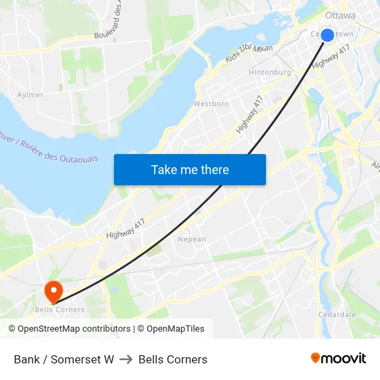 Bank / Somerset W to Bells Corners map