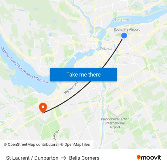 St-Laurent / Dunbarton to Bells Corners map