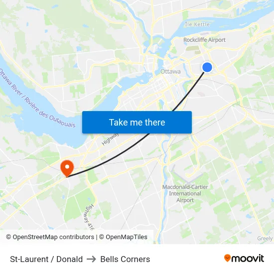 St-Laurent / Donald to Bells Corners map