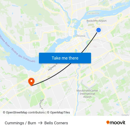 Cummings / Burn to Bells Corners map