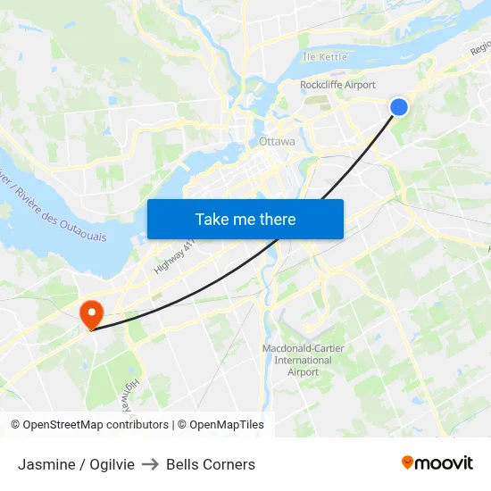 Jasmine / Ogilvie to Bells Corners map