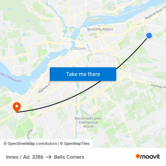 Innes / Ad. 3386 to Bells Corners map