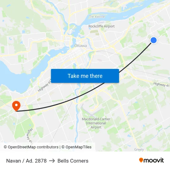 Navan / Ad. 2878 to Bells Corners map