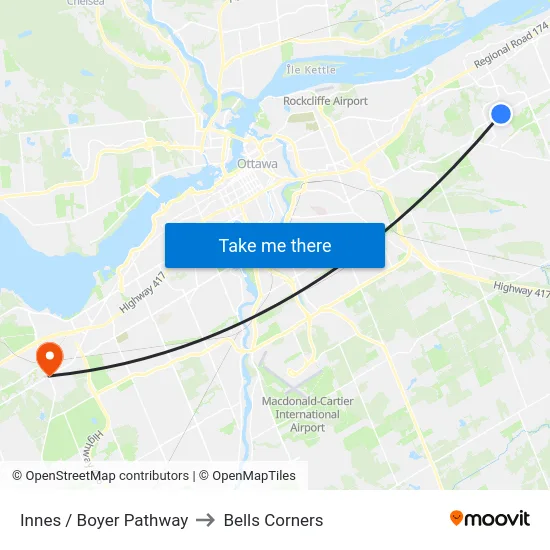 Innes / Boyer Pathway to Bells Corners map