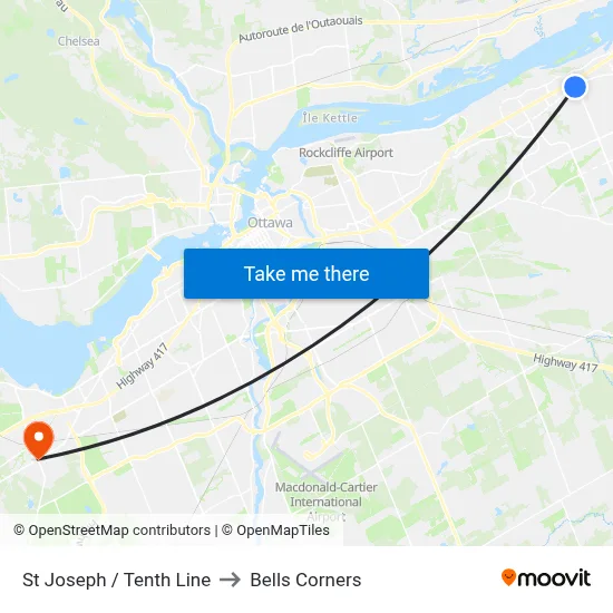 St Joseph / Tenth Line to Bells Corners map