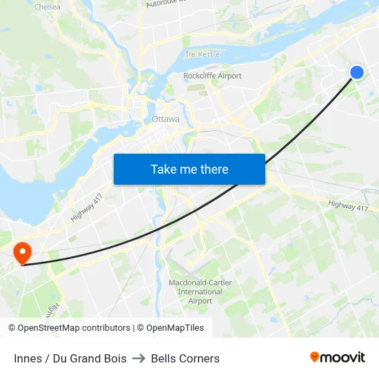 Innes / Du Grand Bois to Bells Corners map