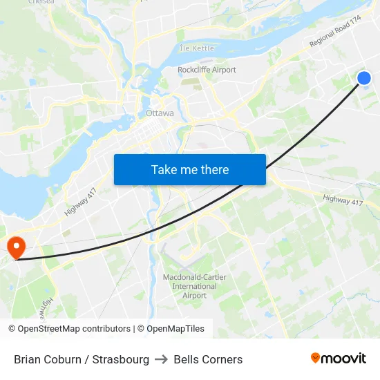 Brian Coburn / Strasbourg to Bells Corners map