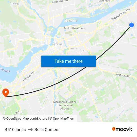 4510 Innes to Bells Corners map