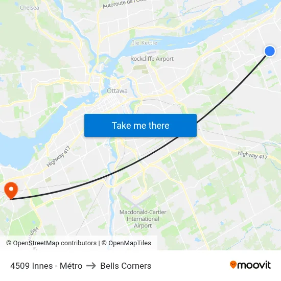 4509 Innes - Métro to Bells Corners map