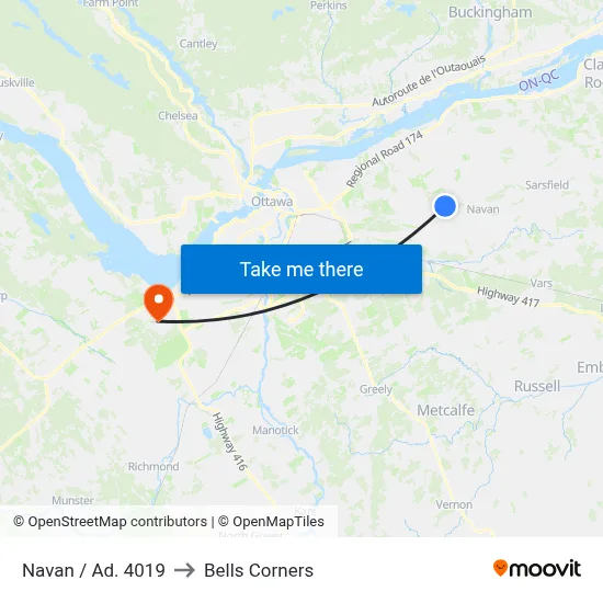 Navan / Ad. 4019 to Bells Corners map