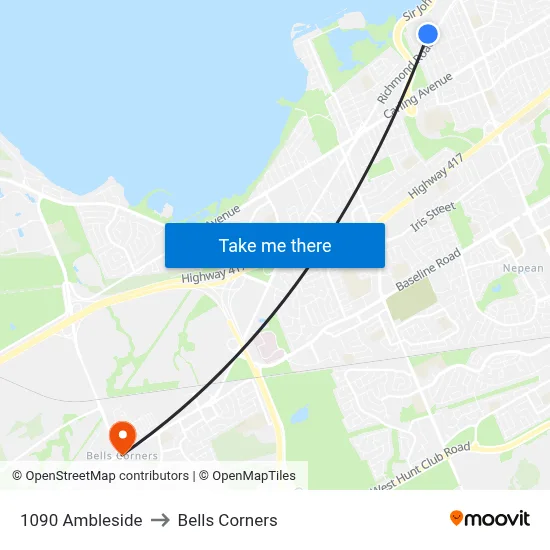 1090 Ambleside to Bells Corners map