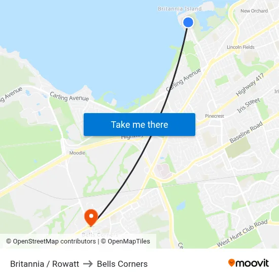 Britannia / Rowatt to Bells Corners map