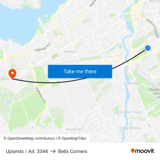Uplands / Ad. 3344 to Bells Corners map