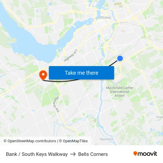 Bank / South Keys Walkway to Bells Corners map