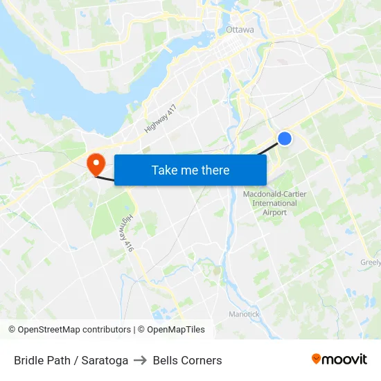 Bridle Path / Saratoga to Bells Corners map