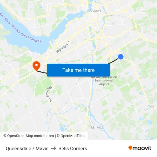 Queensdale / Mavis to Bells Corners map