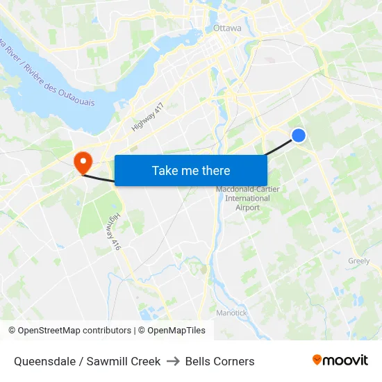 Queensdale / Sawmill Creek to Bells Corners map