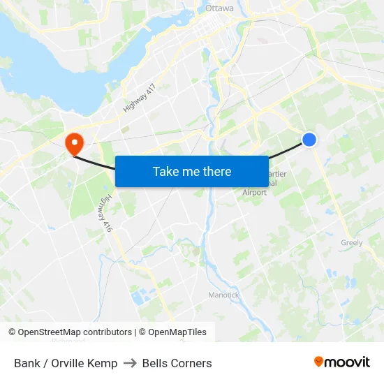Bank / Orville Kemp to Bells Corners map