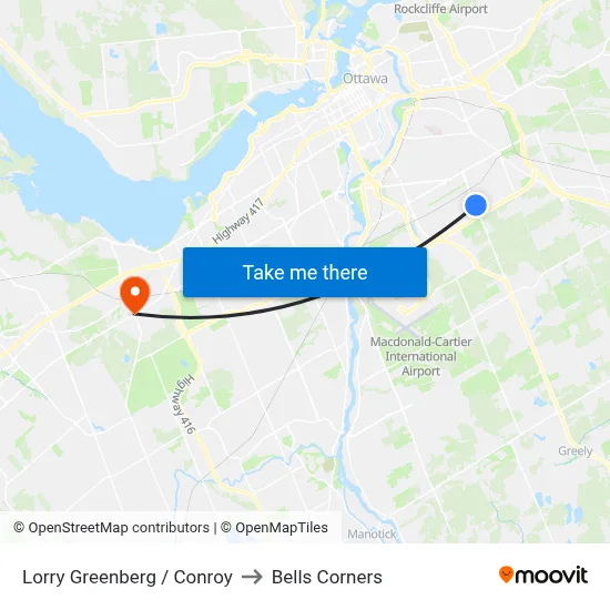 Lorry Greenberg / Conroy to Bells Corners map