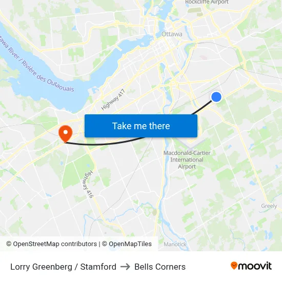 Lorry Greenberg / Stamford to Bells Corners map