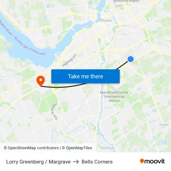Lorry Greenberg / Margrave to Bells Corners map