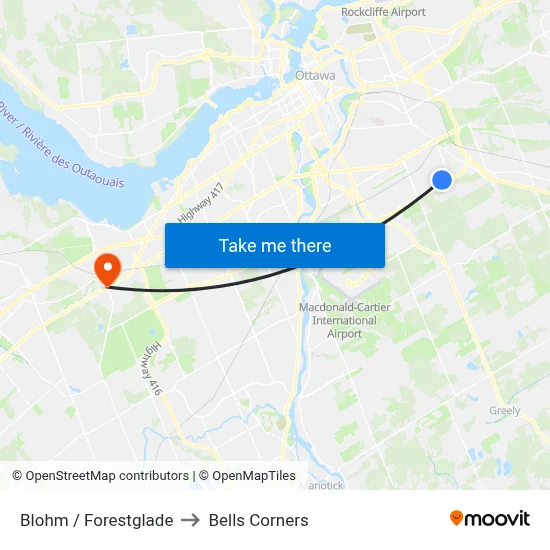 Blohm / Forestglade to Bells Corners map