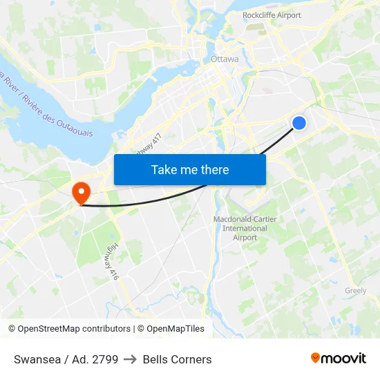 Swansea / Ad. 2799 to Bells Corners map