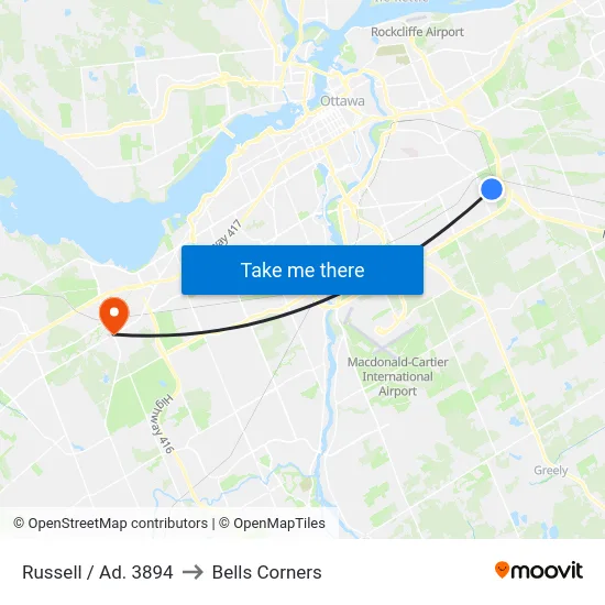 Russell / Ad. 3894 to Bells Corners map