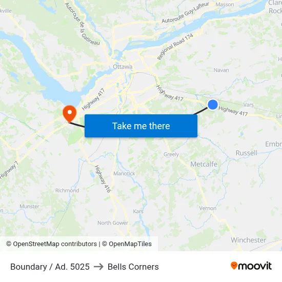 Boundary / Ad. 5025 to Bells Corners map