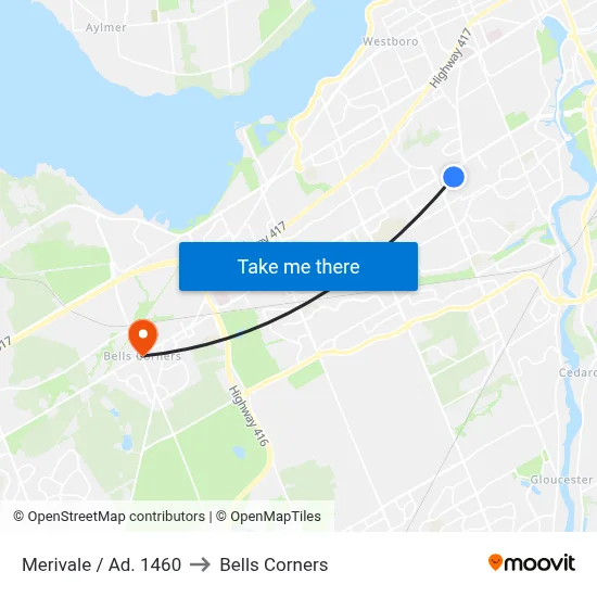 Merivale / Ad. 1460 to Bells Corners map