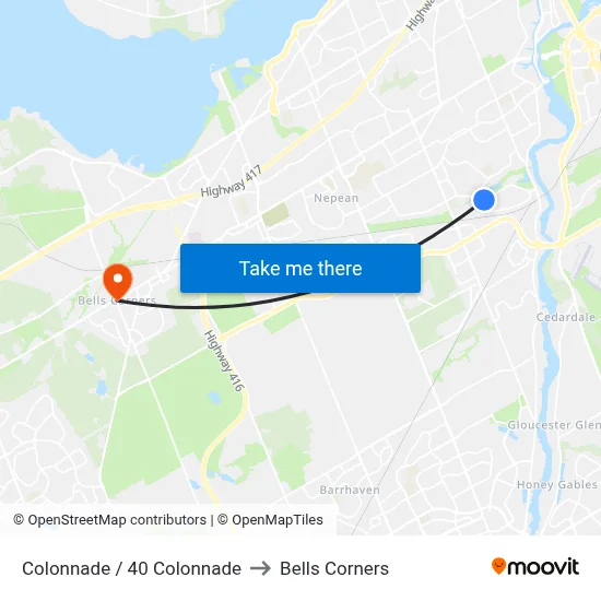 Colonnade / 40 Colonnade to Bells Corners map