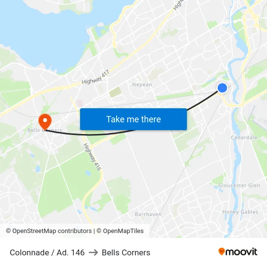 Colonnade / Ad. 146 to Bells Corners map