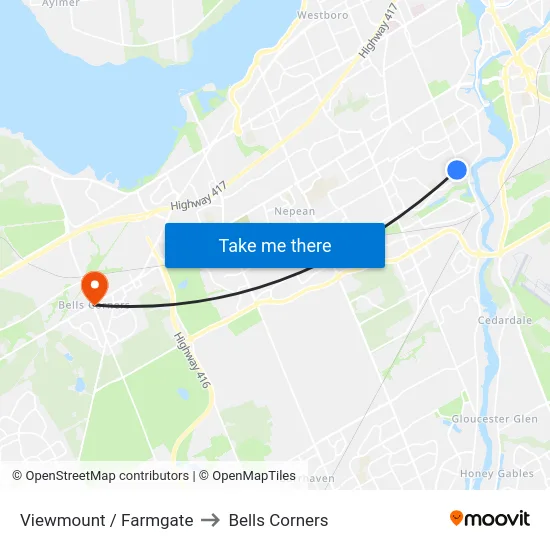 Viewmount / Farmgate to Bells Corners map