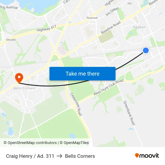 Craig Henry / Ad. 311 to Bells Corners map