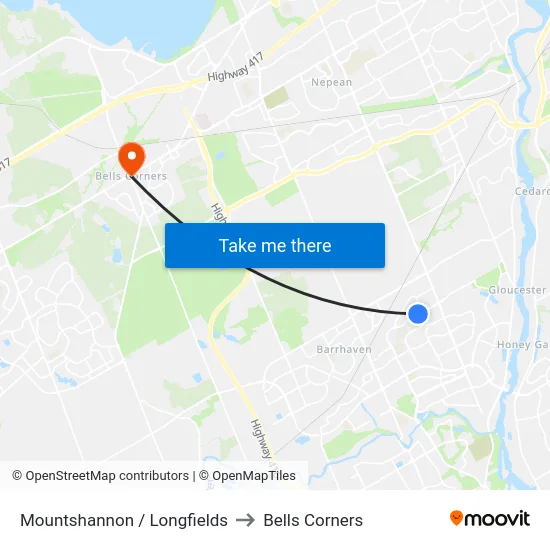 Mountshannon / Longfields to Bells Corners map