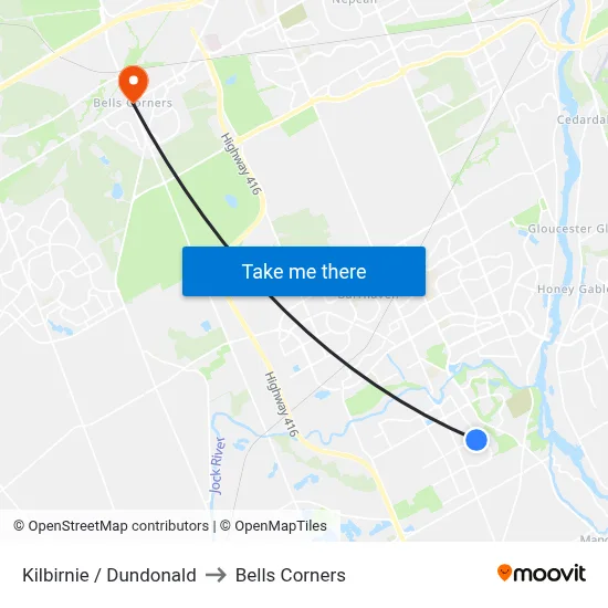 Kilbirnie / Dundonald to Bells Corners map