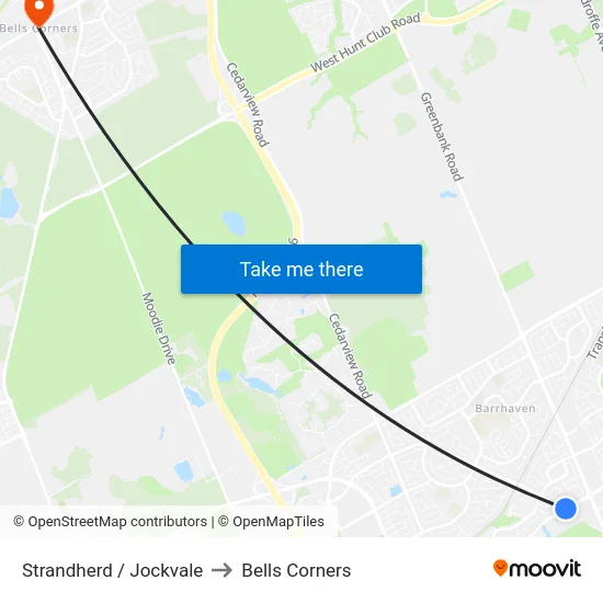 Strandherd / Jockvale to Bells Corners map