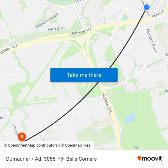Dumaurier / Ad. 3055 to Bells Corners map