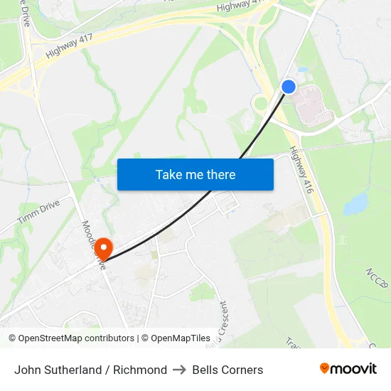 John Sutherland / Richmond to Bells Corners map