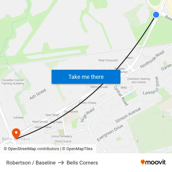 Robertson / Baseline to Bells Corners map