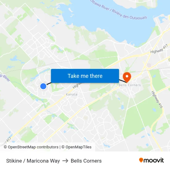 Stikine / Maricona Way to Bells Corners map