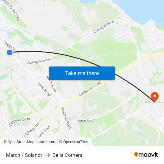 March / Solandt to Bells Corners map