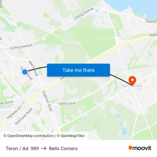 Teron / Ad. 989 to Bells Corners map