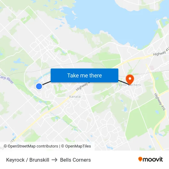 Keyrock / Brunskill to Bells Corners map
