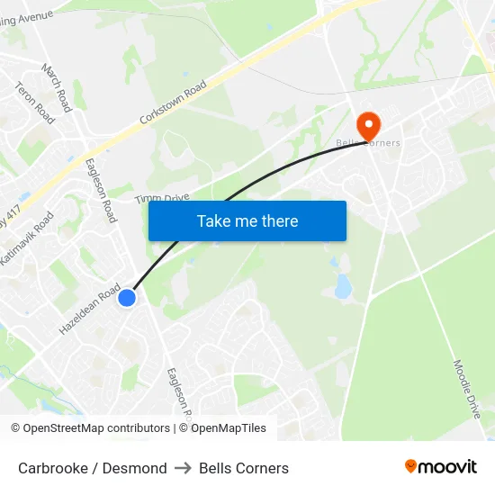Carbrooke / Desmond to Bells Corners map