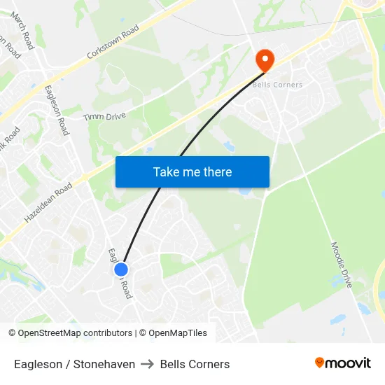 Eagleson / Stonehaven to Bells Corners map