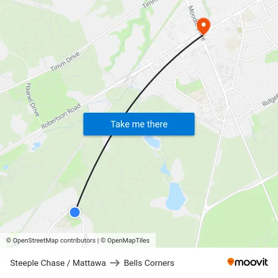 Steeple Chase / Mattawa to Bells Corners map