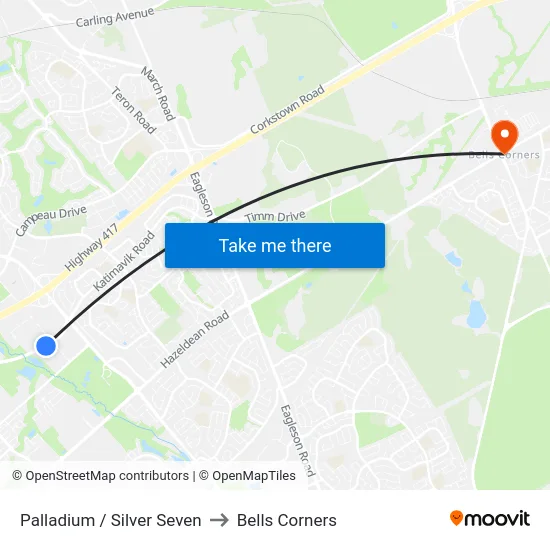 Palladium / Silver Seven to Bells Corners map