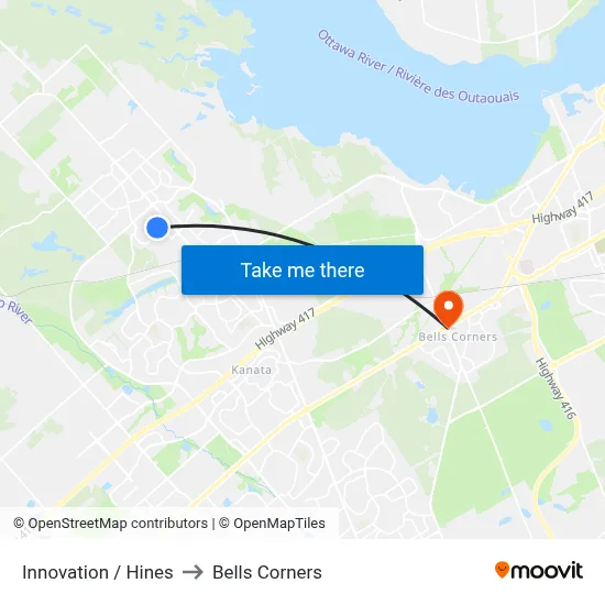 Innovation / Hines to Bells Corners map